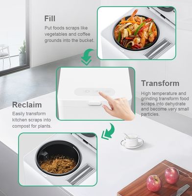 Electric Kitchen Countertop Electric Composter White OEM Eco Friendly